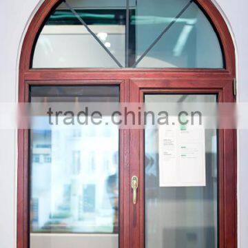 America half round /arched double glass wood aluminum window, wooden window, timber window, wood frame window