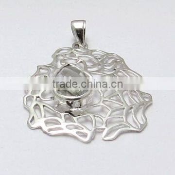 A Little Dearer !! Green Amethyst 925 Sterling Silver Pendant, Silver Jewelry 925, Sterling Silver Jewelry photo-2