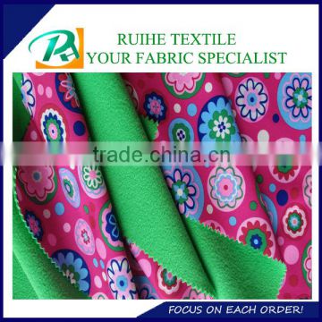 four way spandex pongee fabric bonded with TPU and polar fleece 3 layer fabric