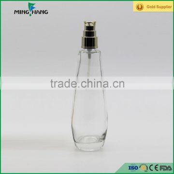 clear glass face lotion bottle with pump sprayer
