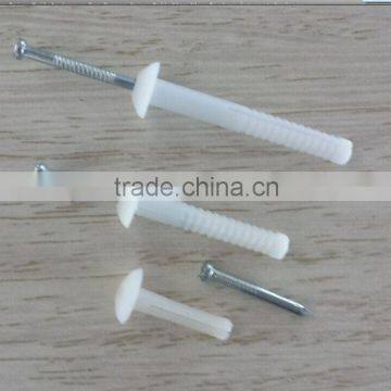 Nylon Mushroom Head Hammer Drive Nail Anchor With Nail