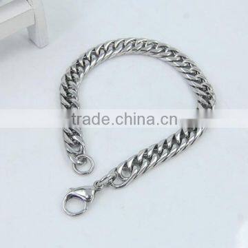Heavy Metal Cuban Curb Link Chain Men's Bracelet Stainless Steel 22cm Length