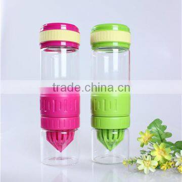 Hot Sale Glass Lemon Juice Maker Bottle With Fliter /Infuser