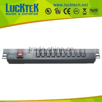 Rack mount PDU socket IEC C13 with surge protection