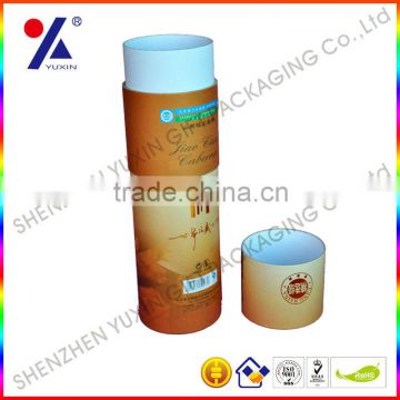 cylinder shaped wine packaging box champagne packing box with paper lid hot stamping on logo