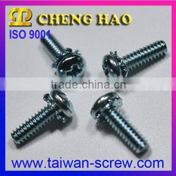 Machine Screws Phillips Pan Head External Tooth Lock Copper SEMS Screws