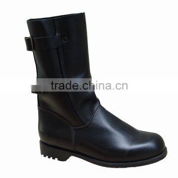 Black leather military boot 2016