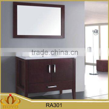 Classic hotel floor mounted mdf bathroom furniture cabinet RA301