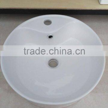 Ceramic White Wash Basin Bathroom Round Shape Single Hole Wash Basin New Desigh Hot Sale Best Quality Art Basin YB002 photo-3