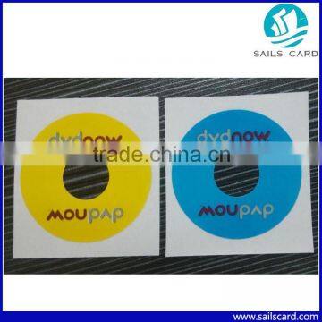 NFC Sticker Tag for CD or DVD with barcode printing