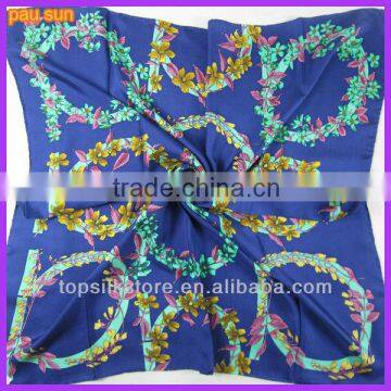 fashionable square graphic print silk scarf for women