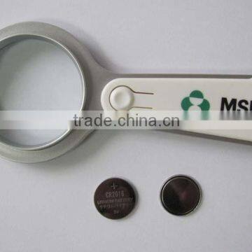HEYU plastic pocket magnifier with led light for promotion