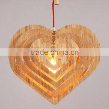 Nordic Creative Brief Wooden Pendant Lamps Heart Shape Living Room Bedroom Lighting Fixtures Holiday Living Christmas Lights photo-3