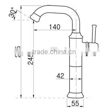 Vintage Bathroom Vessel Sink Faucet Oil Rubbed Bronze Single Handle Single Hole Lavatory Basin Faucets Mixer Valve Control With photo-5