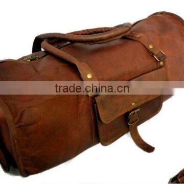 Waterproof pure leather travelling bags, gym bags and sports duffle bags 24 inches