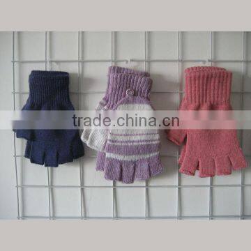 10 G string knit acrylic half finger winter touch sreen gloves