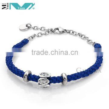 Red Rope Leather Handmade CZ 925 Silver Charm with Stainless Steel Beads Fashion Jewelry Collection