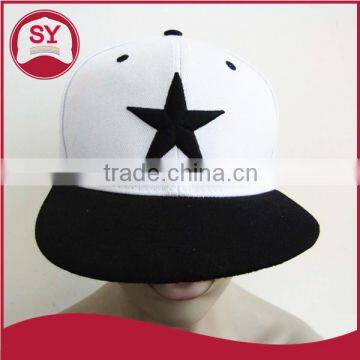 applique star on the snapback cap / flat bill hip hop cap / 6 panel snapback cap