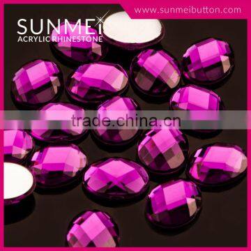 Factory Price Purple Color Square Cut Face Plastic Acrylic Adornment For Shoes