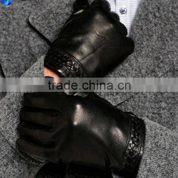 Classic Fashion Warm Men's Sheepskin Leather Hand Gloves photo-2