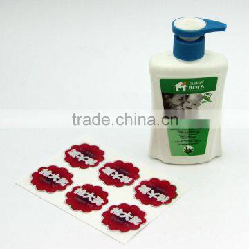 High quality adhensive sticker label for bottle body or cap