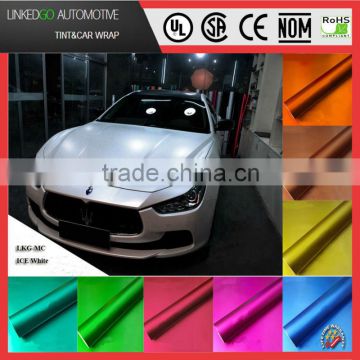 high quality 1.52*20m car wrapping film chrome matte car body wrap stretchable