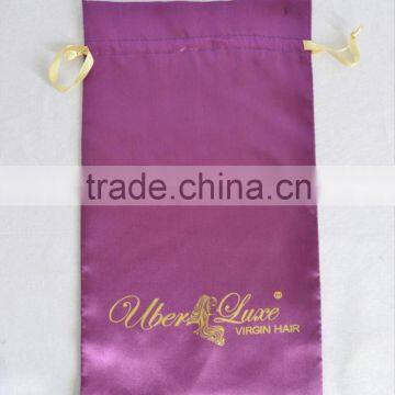 high quality hair packaging satin bag with logo