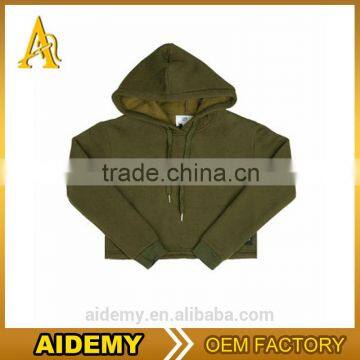 Wholesale OEM Women Hooded Neckline Hoodies Long Sleeve Cropped Top Style Custom Logo Pullover Hoodie