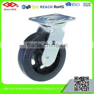 100mm Heavy Duty Black Rubber Roller Bearing Wheel Caster photo-2