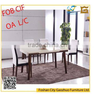 furniture for kitchen room tempered glass and solid wood dining table tw5011