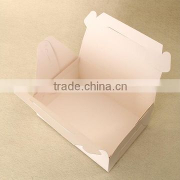 cheap 350g large white kraft paper cake box with handle cracker box chicker box