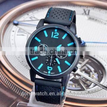 Black Dial Silicone Quartz Analog Water Resistant Shenzhen Sports Watches Men