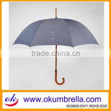 Arc 46'' *8Ribs Automatic Wooden Straight Umbrella with Wooden Curved Handle OK127