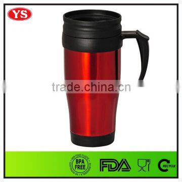 Eco-friendly FDA 14 Ounce insulated thermal coffee mug with handle for beverage