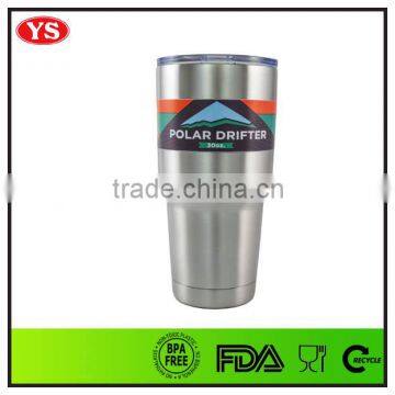 30oz double wall vacuum insulated stainless steel tumbler with lid