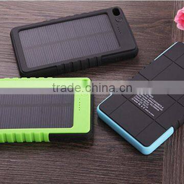 Waterproof 8000mAh Solar Power Bank Mobile Battery Charger For Iphone Samsung LG