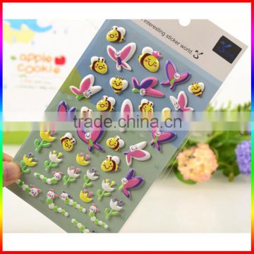 2015 fashion for you! customized toy gifts use 3D adhesive puffy stickers for kids