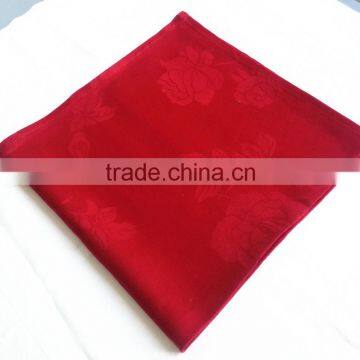 Cotton jacquard floral design napkin, wedding banquet table napkin red