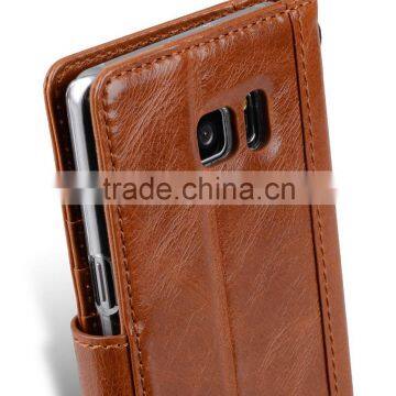 Strap Style Brown Wax Leather Mobile Phone Case for Samsung Galaxy Note 7 photo-6