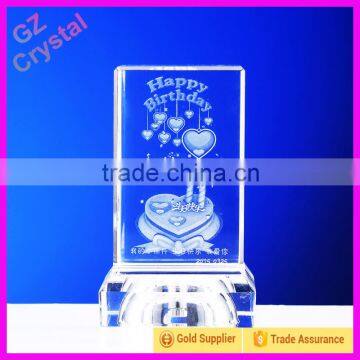 3D Laser Engraved Crystal Cube Birthday Gifts GZ-G-002