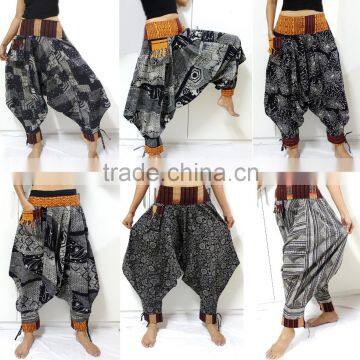 RETRO INDIE HIPPIE BOHO harem gypsy yoga belly chic Tribal Alladin Samurai Trousers pants drop crotch pants