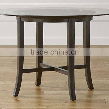 Customized glass table top streamlined legs restaurant dining table designs