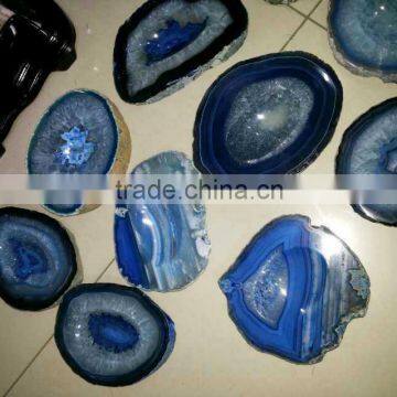 Wholesale Price Natural Blue Agate Slice Slabs for Sale photo-1