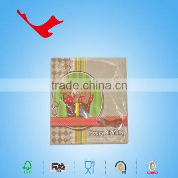 40*40cm,1/4 Folded Printed Tissue Paper Napkin Towel for Brithday Day Party photo-2