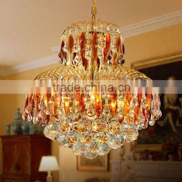 Medium golden modern crystal lamp