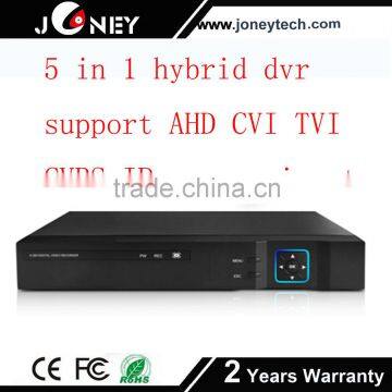 16 ch AHD CVI TVI CVBS IP camera 5 in 1 hybrid dvr with competitive price