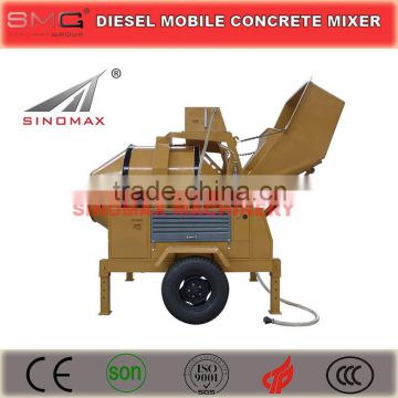 JZR500MH Diesel Engine Mobile Hydraulic Drum Concrete Mixer with hopper on sale