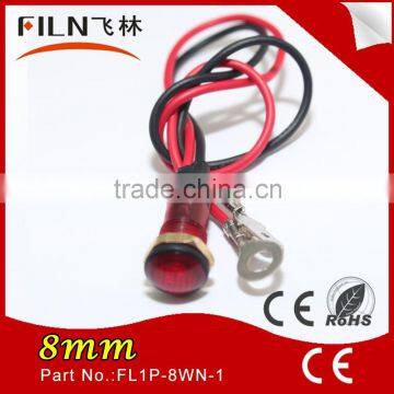 Plastic Waterproof 8mm 230v Yellow Blue Red Green White Led Motorcycle Signal Light photo-3