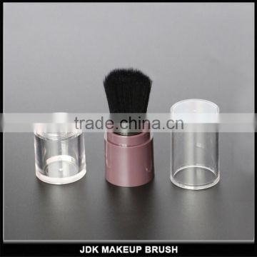 Plastic tube goat hair retractable brush/loose powder tube with brush