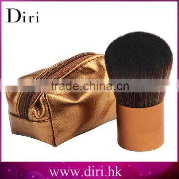 Fashional aluminium handle flat nylon kabuki makeup brush
